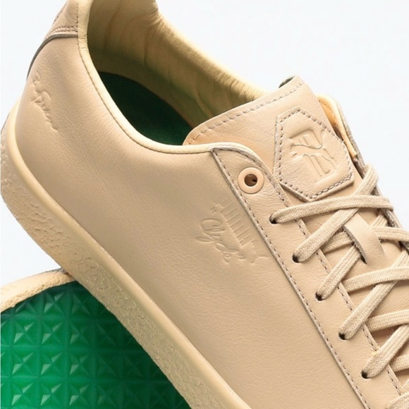 NWB Puma Clyde Beige Low-Top Sneakers - Picture 2 of 9